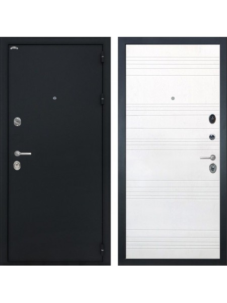 Входная стальная дверь Интекрон Колизей ФЛ-316 (Чёрный шелк / Ясень белый)