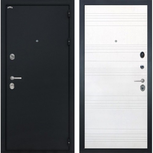 Входная стальная дверь Интекрон Колизей ФЛ-316 (Чёрный шелк / Ясень белый)