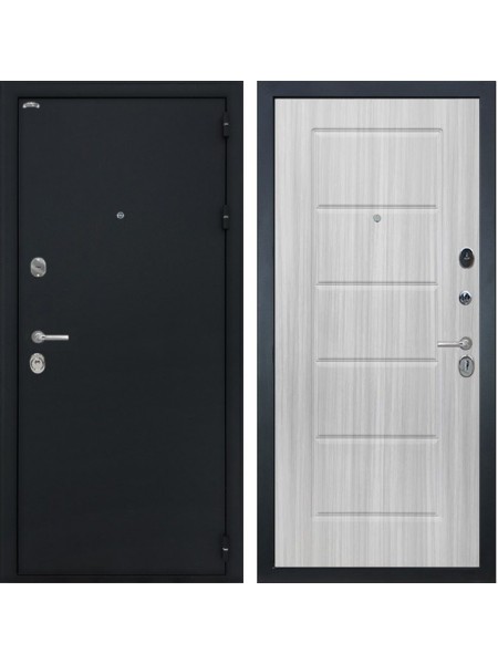 Входная металлическая дверь Интекрон Греция ФЛ-39 (Чёрный шелк / Сандал белый)