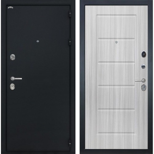 Входная металлическая дверь Интекрон Греция ФЛ-39 (Чёрный шелк / Сандал белый)