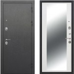 Металлическая входная дверь Цитадель Гарда Серебро /Зеркало Белый Ясень