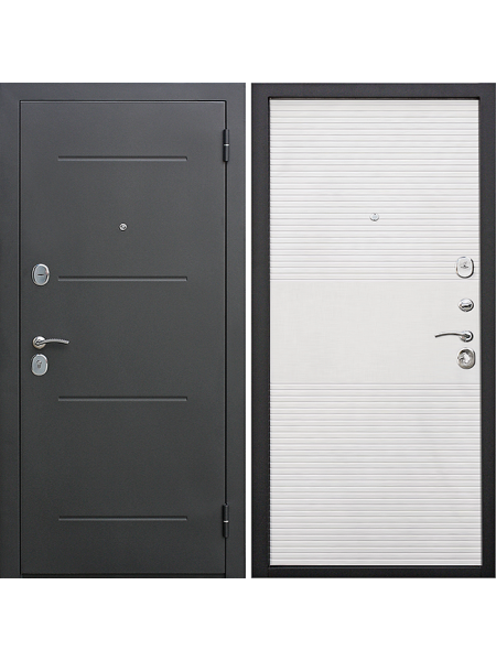 Металлическая входная дверь Цитадель Гарда 7,5 см  Серебро /Белый Ясень