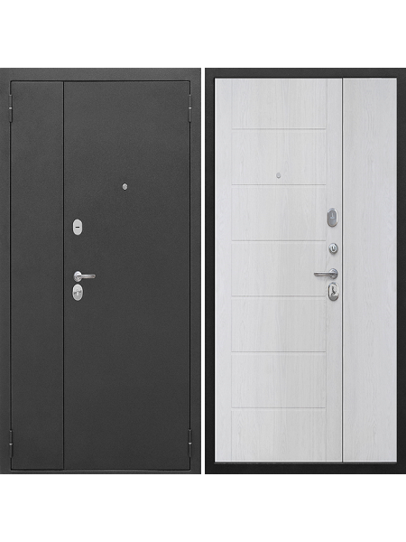 Тамбурная металлическая дверь Цитадель Гарда 7,5 см  Серебро /Белый Ясень 1200*2050мм