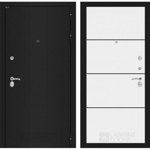 CLASSIC шагрень черная 25 - Белый софт, черный молдинг