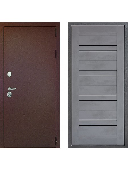 Дверь Дверной континент Рубикон Медь Дизайн ФЛ-49 Бетон серый