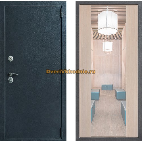 Дверь Дверной континент ДК-70 Дизайн ФЛЗ-1 Зеркало Капучино