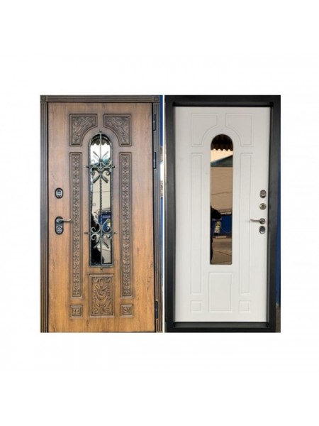 Входная дверь Йошкар Ола Термо Лацио (с терморазрывом) грецкий орех/белая эмаль (черный короб)
