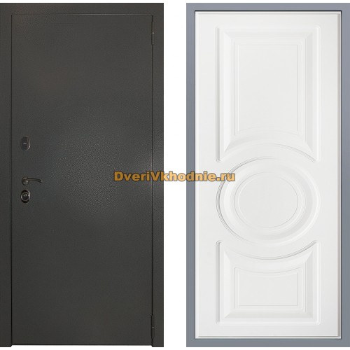 Дверь Заводские двери Эталон 3к антик серебро Неаполь Лофт белый