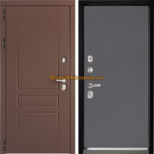 Входная дверь Дверной континент ДК-5 Ясень шоколад 649 Софт графит абсолют
