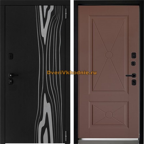 Входная дверь Дверной континент ДК-12 Ясень черный 617 Ясень шоколад