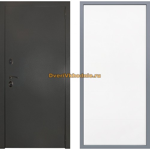 Дверь Заводские двери Эталон 3к антик серебро Тривия Белый софт