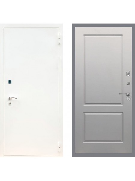Дверь Рекс (REX) 1А Белая шагрень FL-117 Грей софт