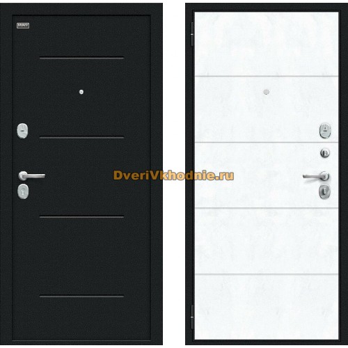 Дверь внутреннего открывания Bravo Граффити-1 Инсайд Букле черное/Snow Art