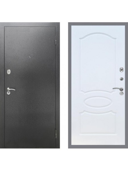 Дверь Рекс (REX) 2А Серебро Антик FL-128 Белый ясень