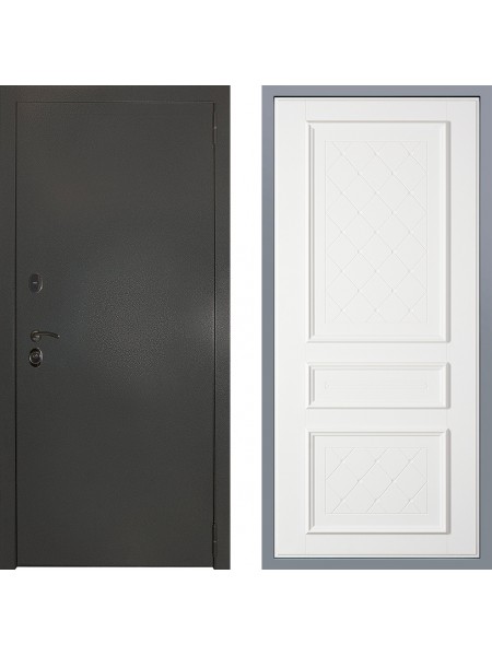 Дверь Заводские двери Эталон 3к антик серебро Урбино Белый софт