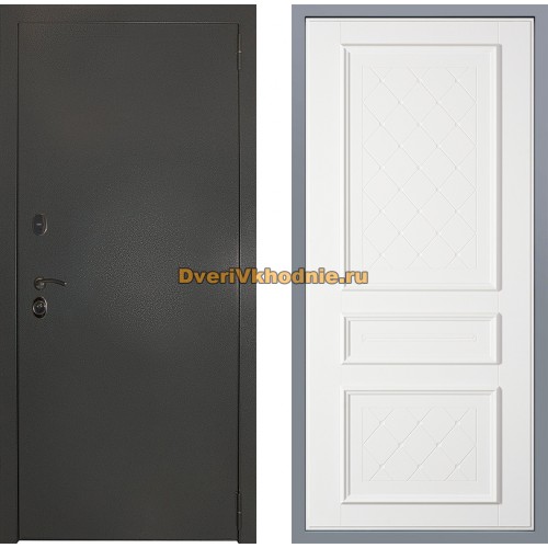 Дверь Заводские двери Эталон 3к антик серебро Урбино Белый софт