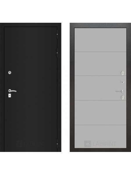 Дверь Лабиринт (LABIRINT) Classic шагрень черная 13 Грей софт