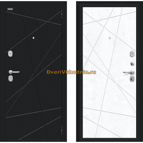Дверь Bravo Граффити-5 Букле черное/Snow Art