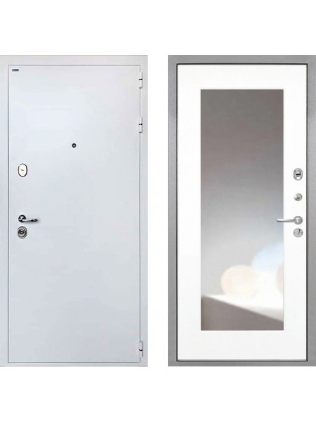 Дверь Интекрон Колизей White ФЛЗ-120-М Зеркало Белый матовый