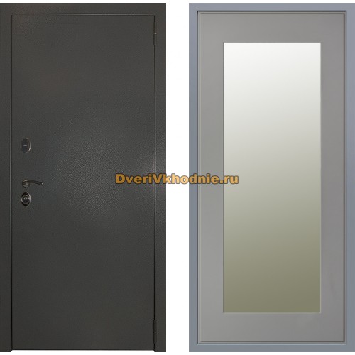 Дверь Заводские двери Эталон 3к антик серебро Зеркало Модерн Грей софт
