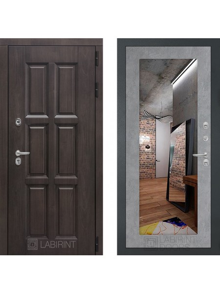 Дверь Лабиринт (LABIRINT) Лондон с терморазрывом Зеркало 18 Бетон светлый