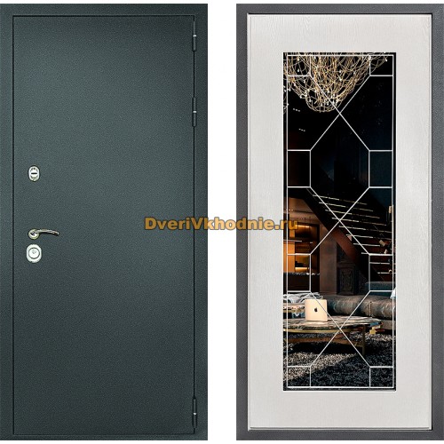 Дверь Дверной континент Рубикон Серебро Дизайн ФЛ-Тиффани Зеркало Белое дерево