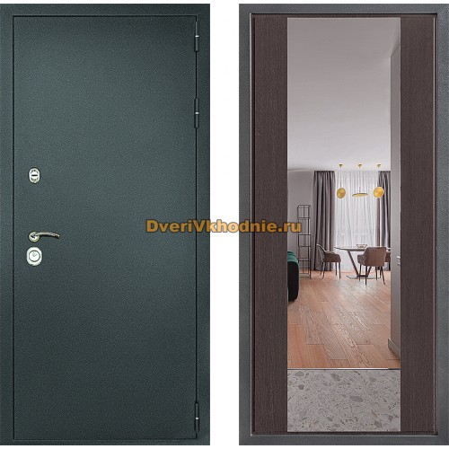 Дверь Дверной континент Рубикон Серебро Дизайн ФЛЗ-1 Зеркало Венге