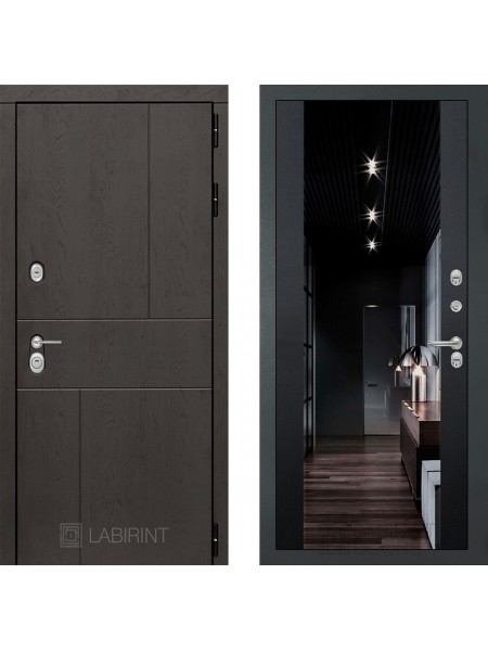 Дверь Лабиринт (LABIRINT) Urban Зеркало Максимум с тонировкой Черный кварц
