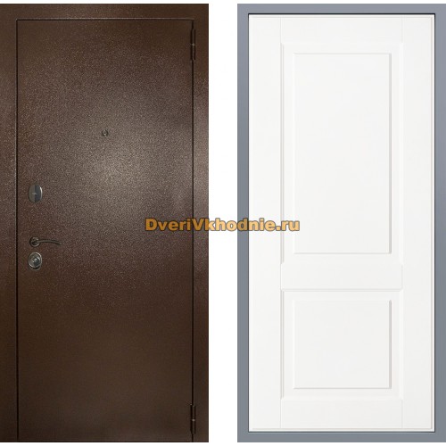 Дверь Заводские двери Эталон 3к антик медь Доррен Белый софт