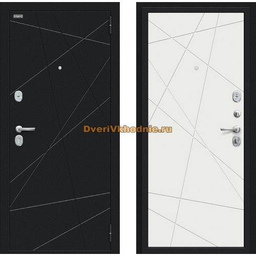 Дверь Bravo Граффити-5 Букле черное/Super White