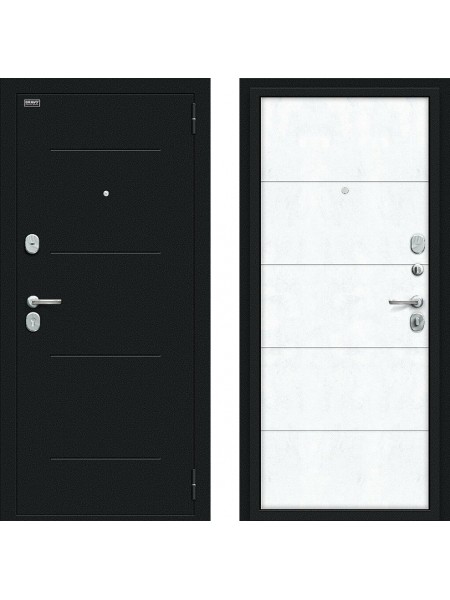 Дверь Bravo Граффити-1 Букле черное/Snow Art