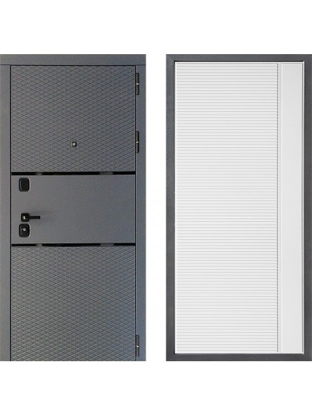 Дверь Дверной континент Диамант Дизайн ФЛ-757 Белое Стекло Софт милк