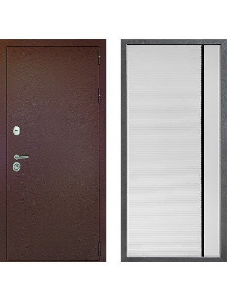 Дверь Дверной континент Рубикон Медь Дизайн ФЛ-757 Черное Стекло Софт милк